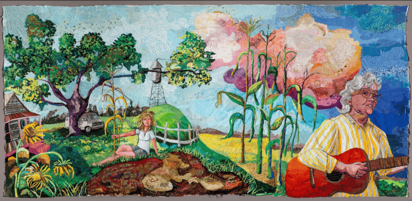 Vibrant painting from the 'Hold It Up To The Light' exhibition at PSC’s Switzer Gallery.