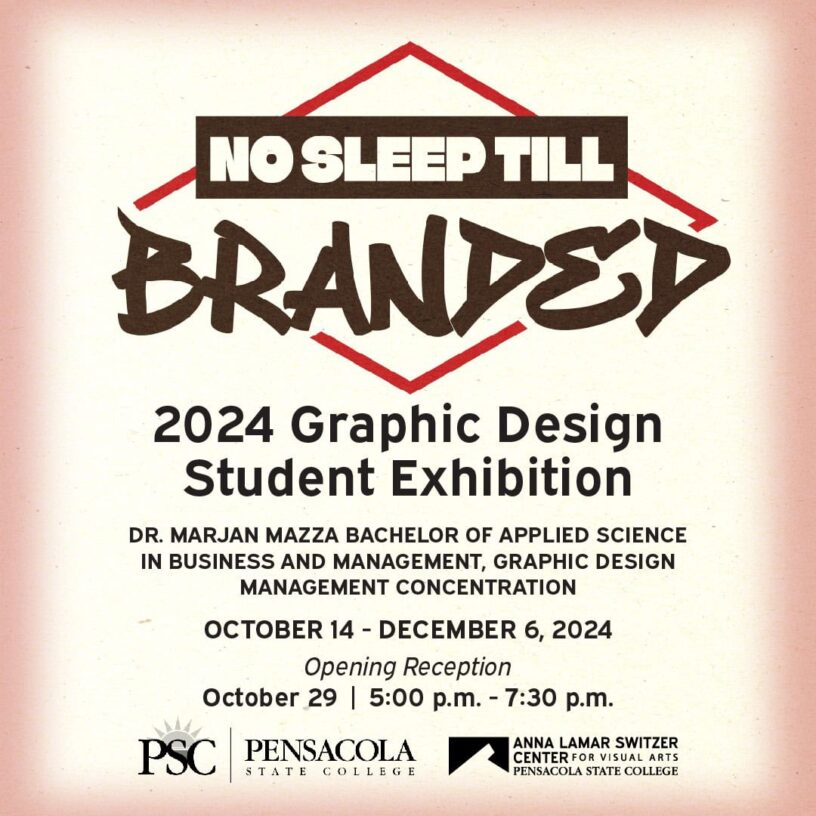 No Sleep Till Branded Graphic Design Exhibition Poster.